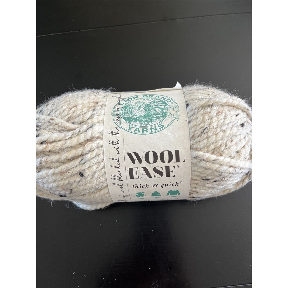 Lion Brand Wool‎ Ease Thick & Quick Yarn Oatmeal 6 oz Super Bulky 106 yds
